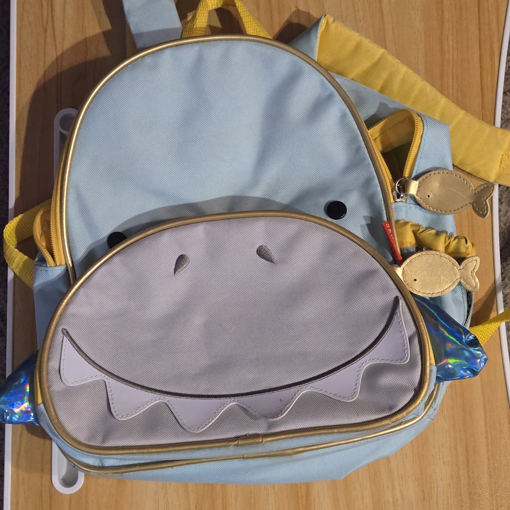 Skip Hop Kids Shark Backpack in Light Blue and Yellow